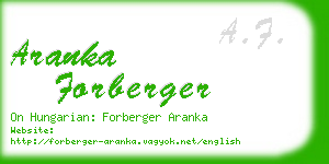 aranka forberger business card